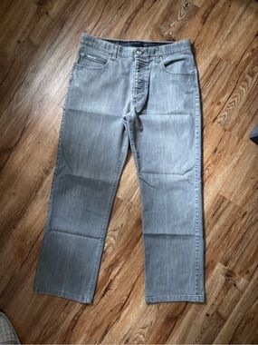 Armani Collezioni Men's Straight Jeans in Light Grey